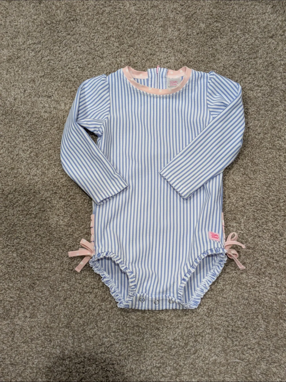 Ruffle Butts Long Sleeve & C&J Teal Mermaid Scale Ruffle One-Piece Swimsuits